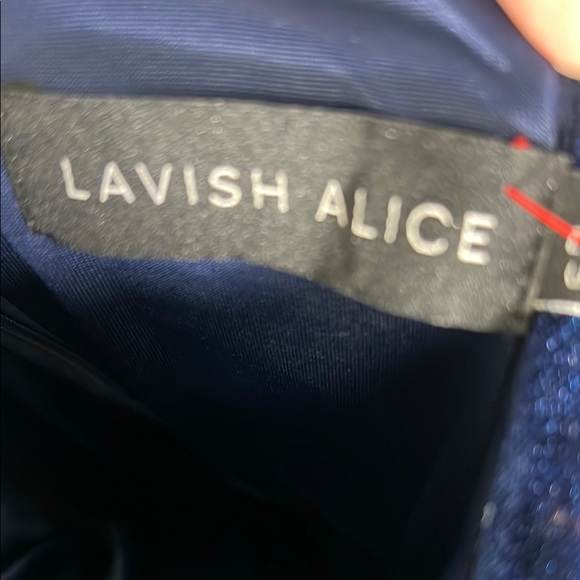 Lavish Alice Navy Blue One-Shoulder Cocktail Dress - Picture 3 of 10